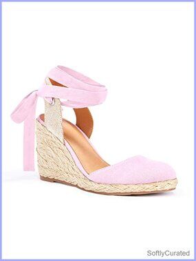 Lace Up Espadrilles Closed Toe Wedges Sandals Strappy Platform Heels
